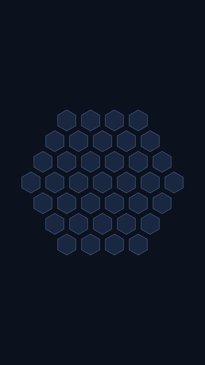 VaultWell on iPhone: the dark lock screen showing only the honeycomb